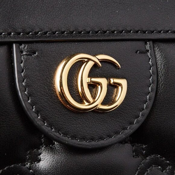 Gucci Black Leather GG Metalasse Frame Top Crossbody Shoulder Bag - Picture 11 of 12
